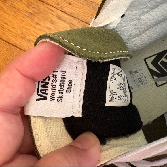 Vans Olive and White Skate Shoes - Picture 6 of 6